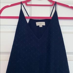 LOFT Navy V-neck Tank